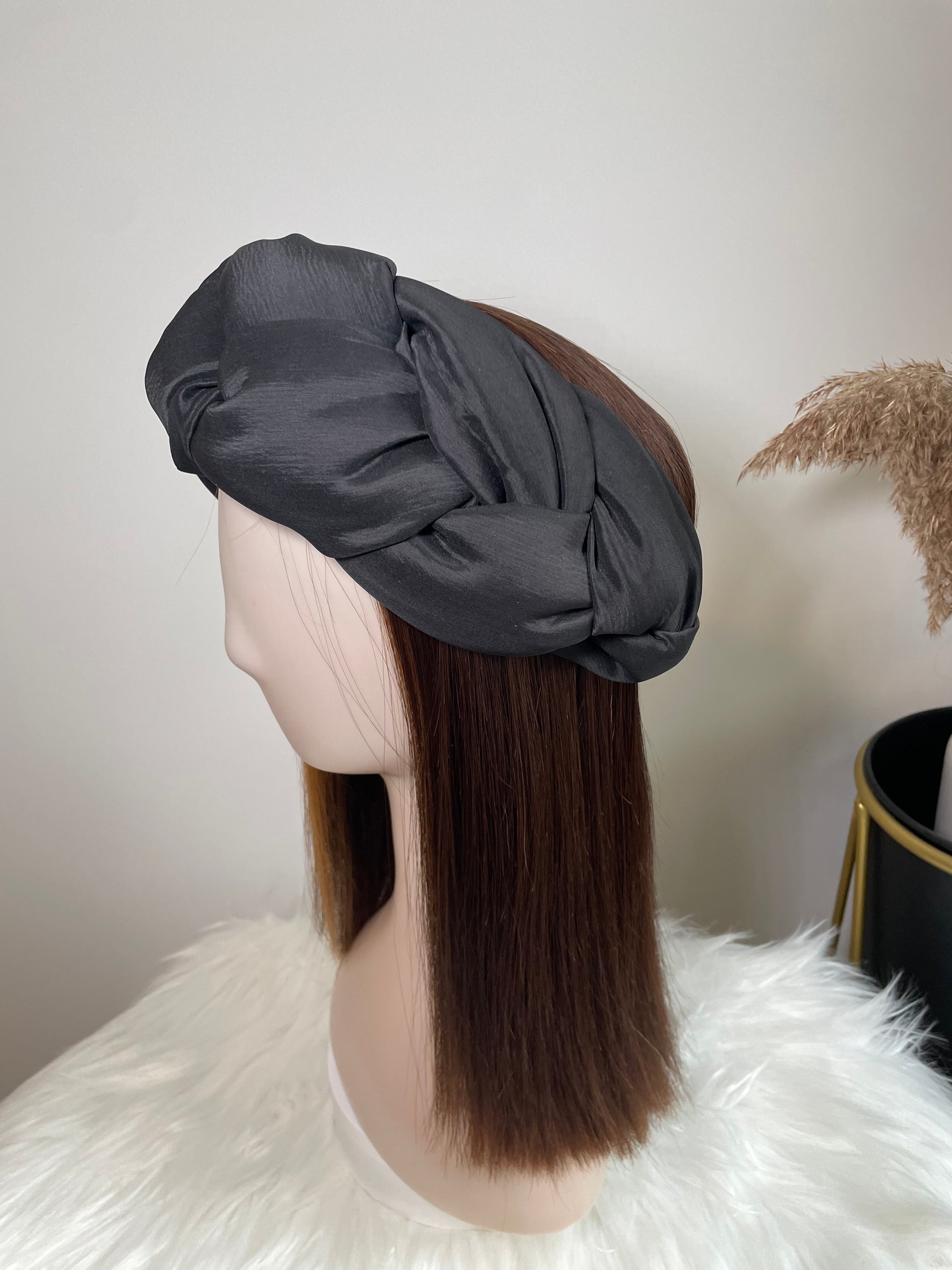 Plaited style headband with Stretchy elastic detail at the back for a comfortable fit