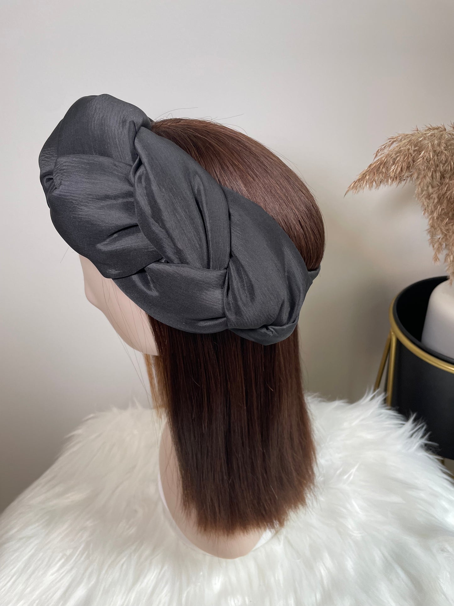 Plaited style headband with Stretchy elastic detail at the back for a comfortable fit